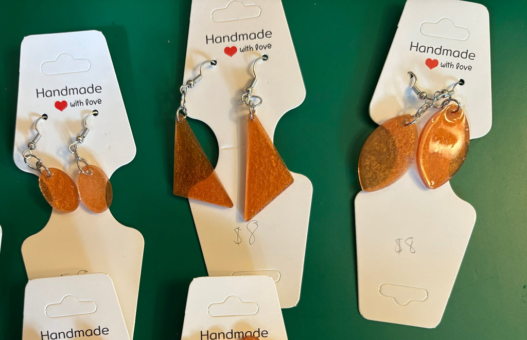 Bronze Colored Resin Earrings