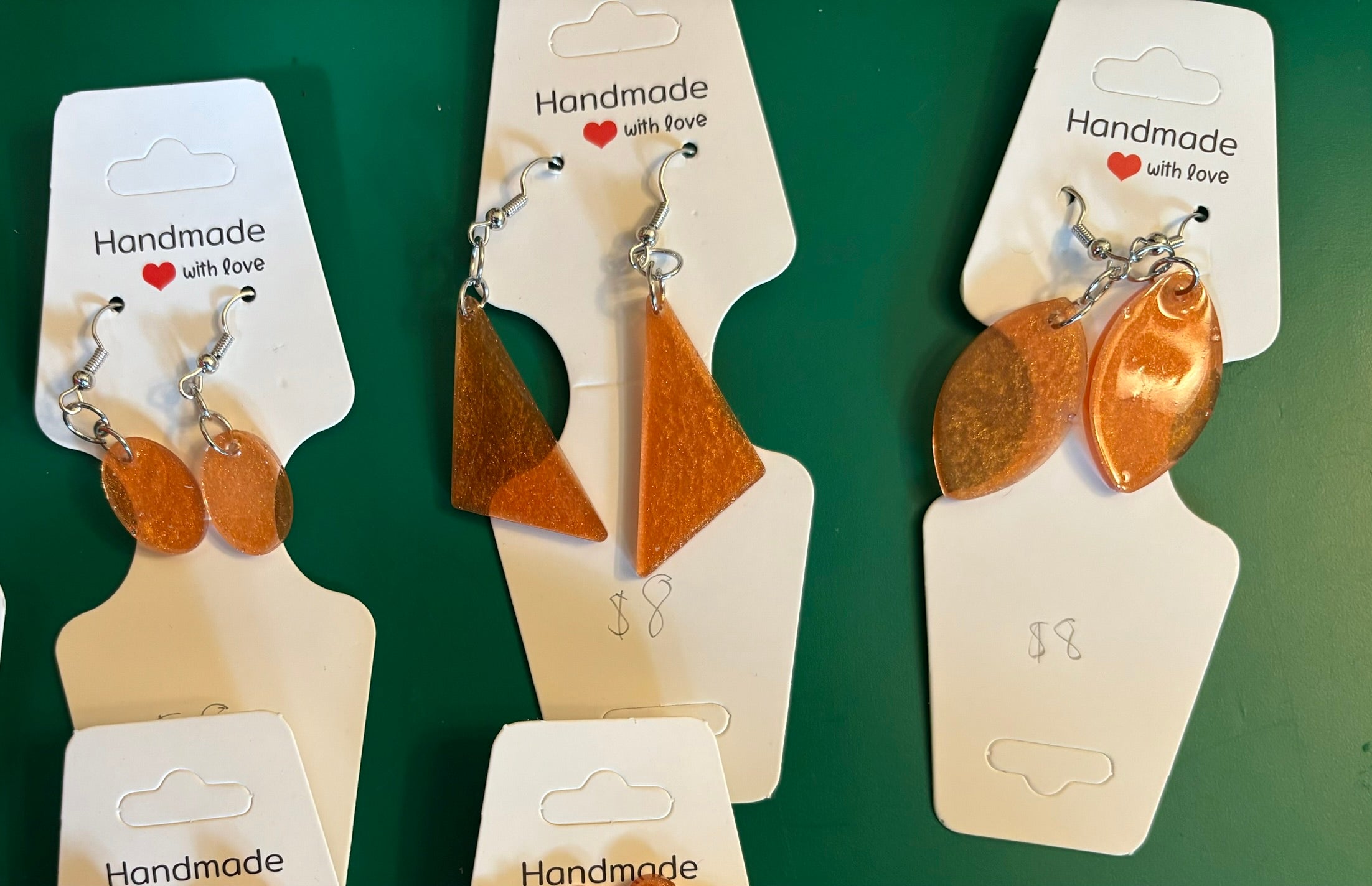 Bronze Colored Resin Earrings