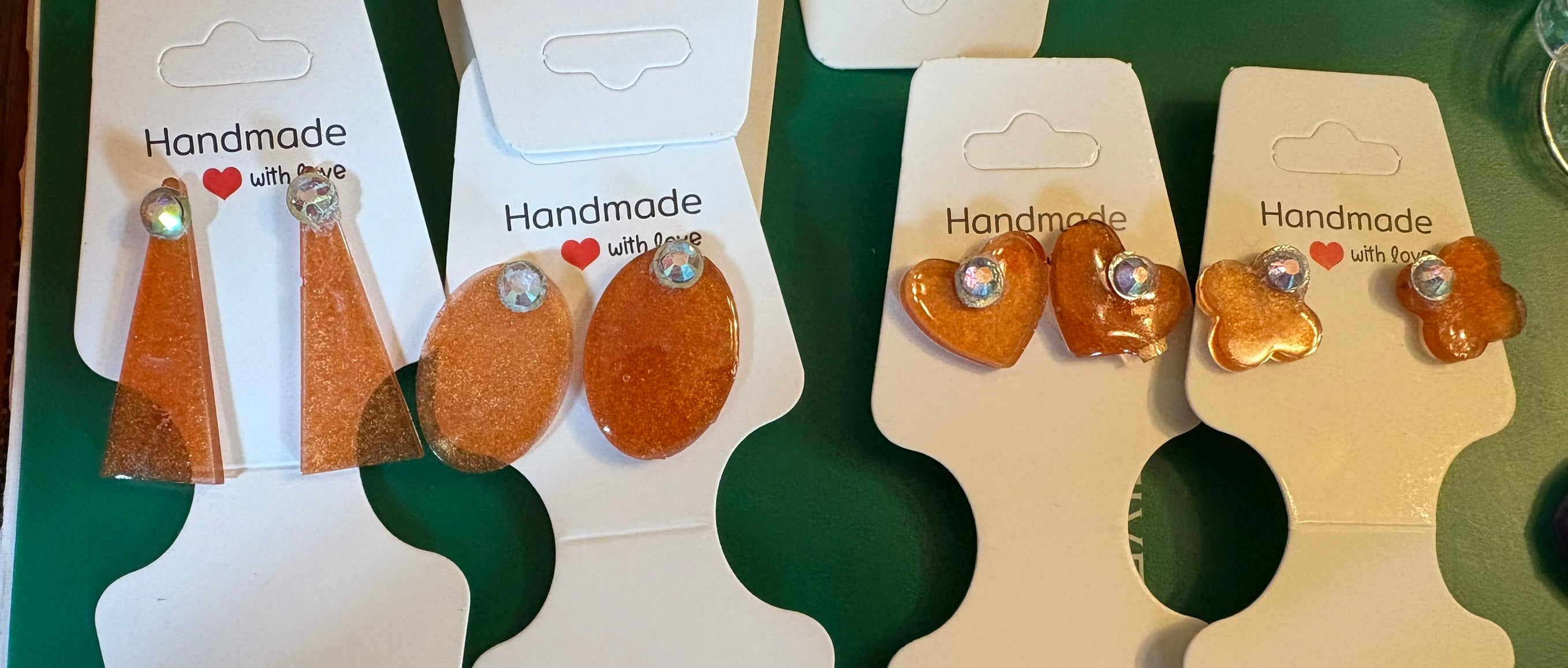 Bronze Colored Resin Earrings