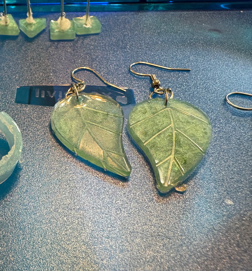 Aquamarine  and Green earrings