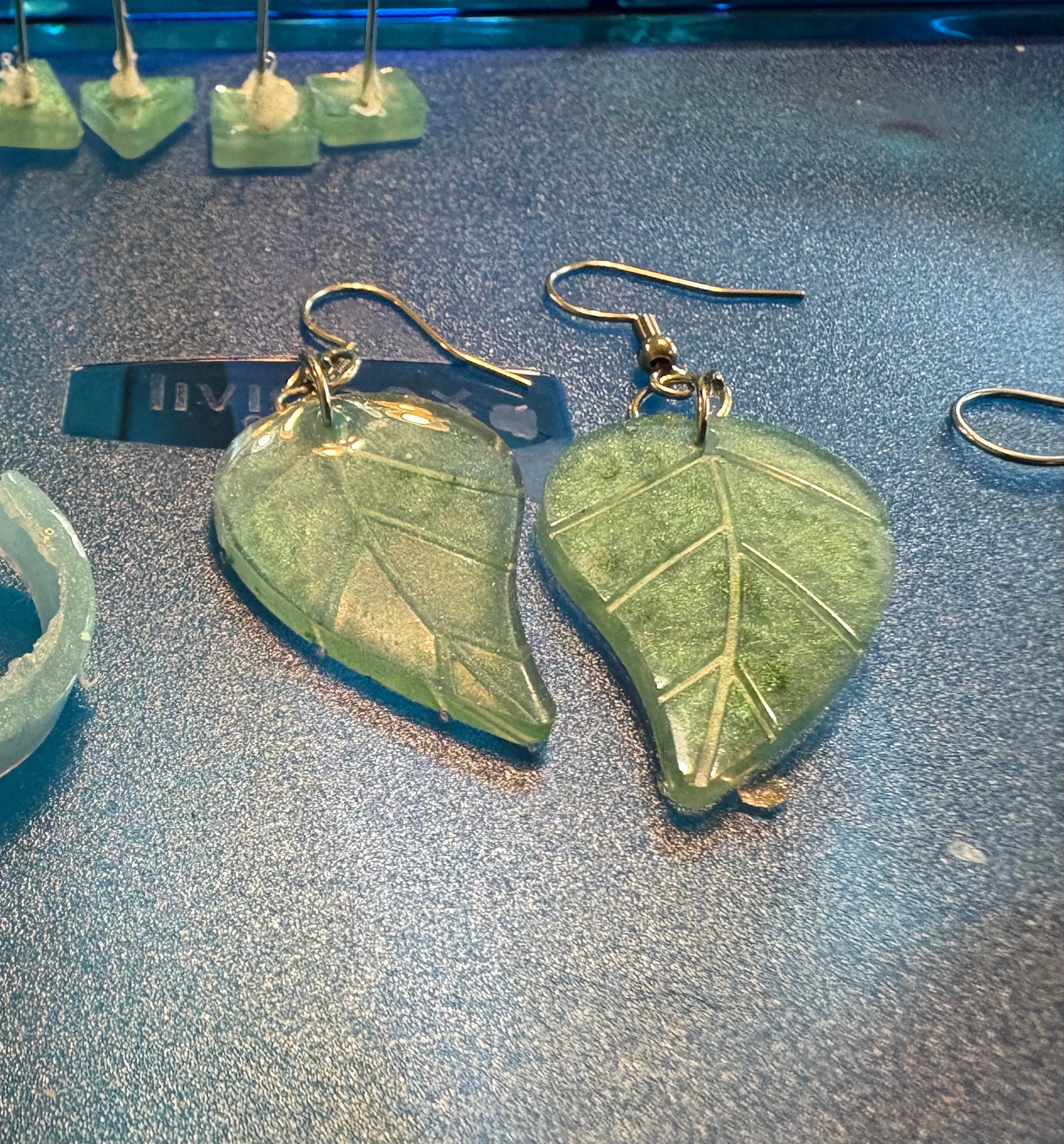 Aquamarine  and Green earrings