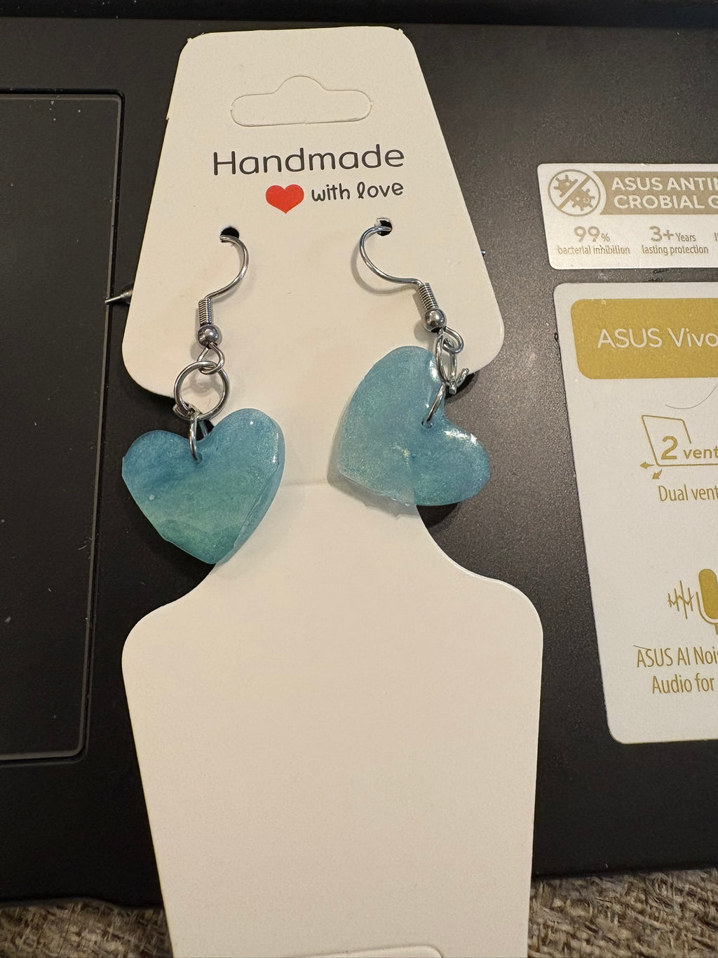 Aquamarine  and Green earrings